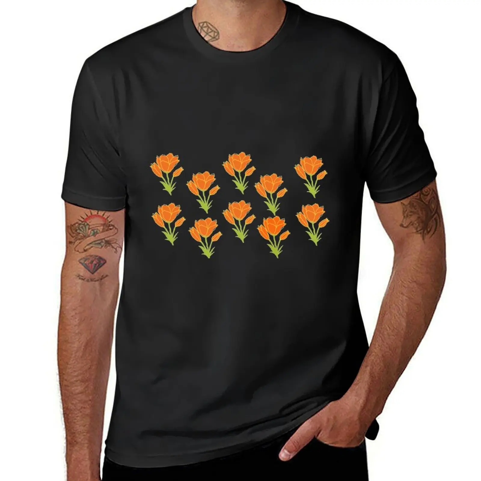 

flowers T-Shirt Blouse hippie clothes summer clothes plain black t shirts men