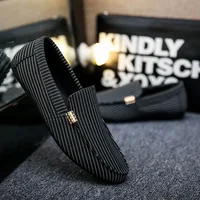 Spring and Summer Men's Loafers Large Size Light and Comfortable Flat Shoes Men's Breathable Non-slip Soft Casual Canvas Shoes 2