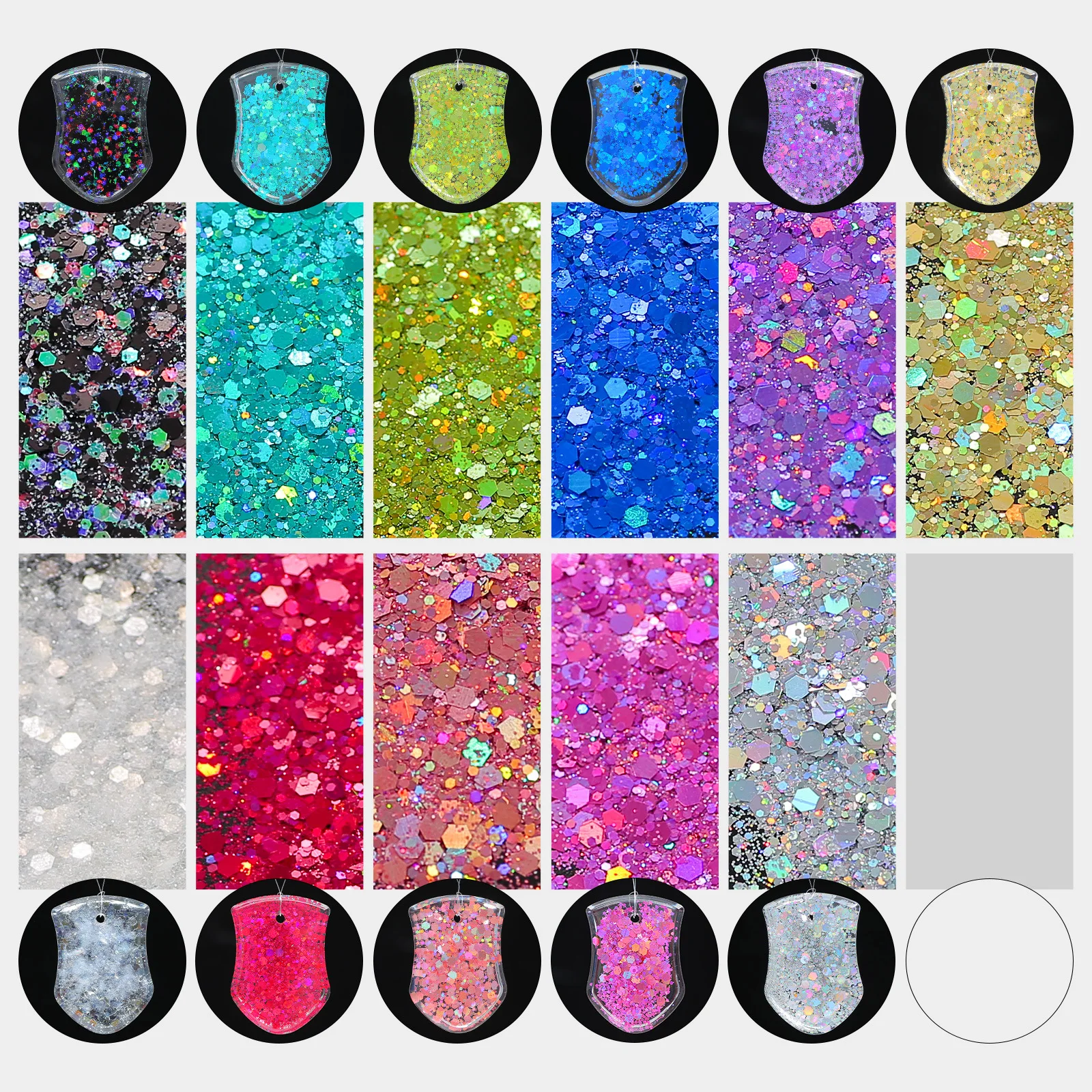 

3D Mermaid Sequins Nail Glitter Flakes Mixed Mirror Hexagon Spangles Slices Paillette Nail Art Silicone Mold Filler Decoration