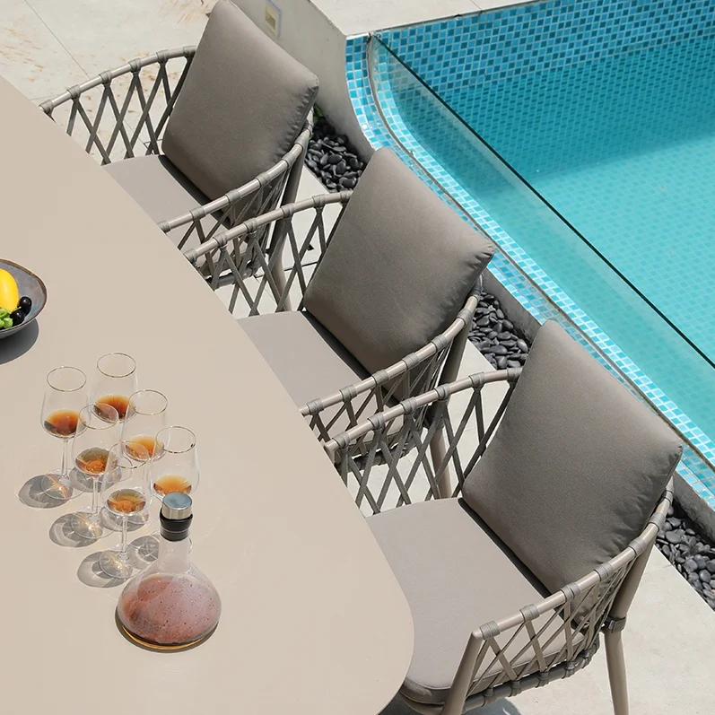 BFP Home Modern Table Chair Set Furniture Rattan Garden Chair Coffee Shop Garden Outdoor Patio Furniture Rattan