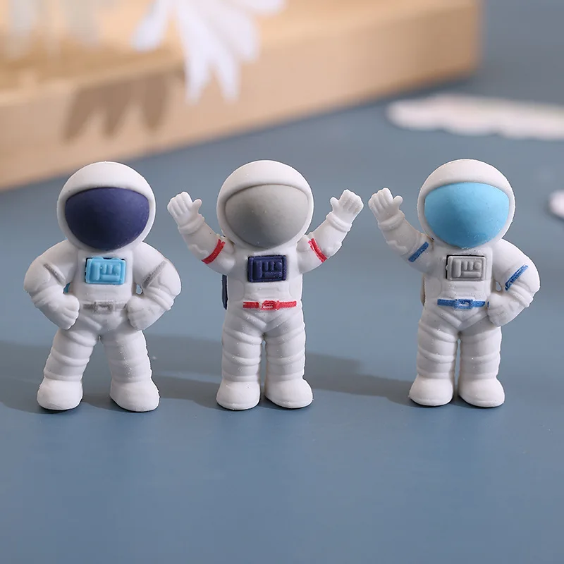 Pencil Eraser 1 Lot 3pcs Lytwtw's Cartoon Cute Kawaii Space Astronaut For Kids Novelty Stationery Office School
