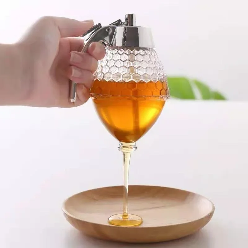 Squeeze Bottle Honey Jar Bee Drip Dispenser Kettle Storage Pot Stand Juice Syrup Cup Food Storage Container Kitchen Accessories