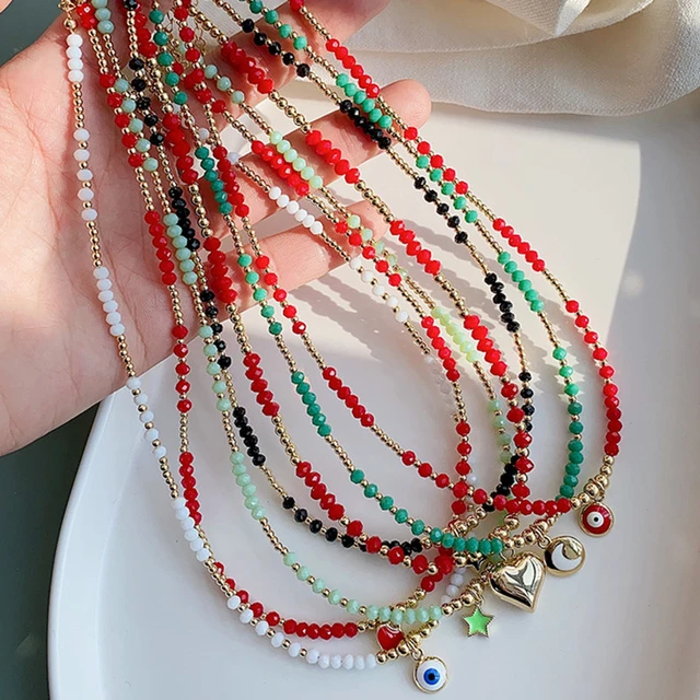 Beaded Necklace, Multi Strand , South Western Style, Hand Made Guatemala