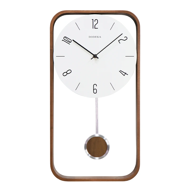 Large Wood Vintage Wall Clock with Pendulum WHITE  