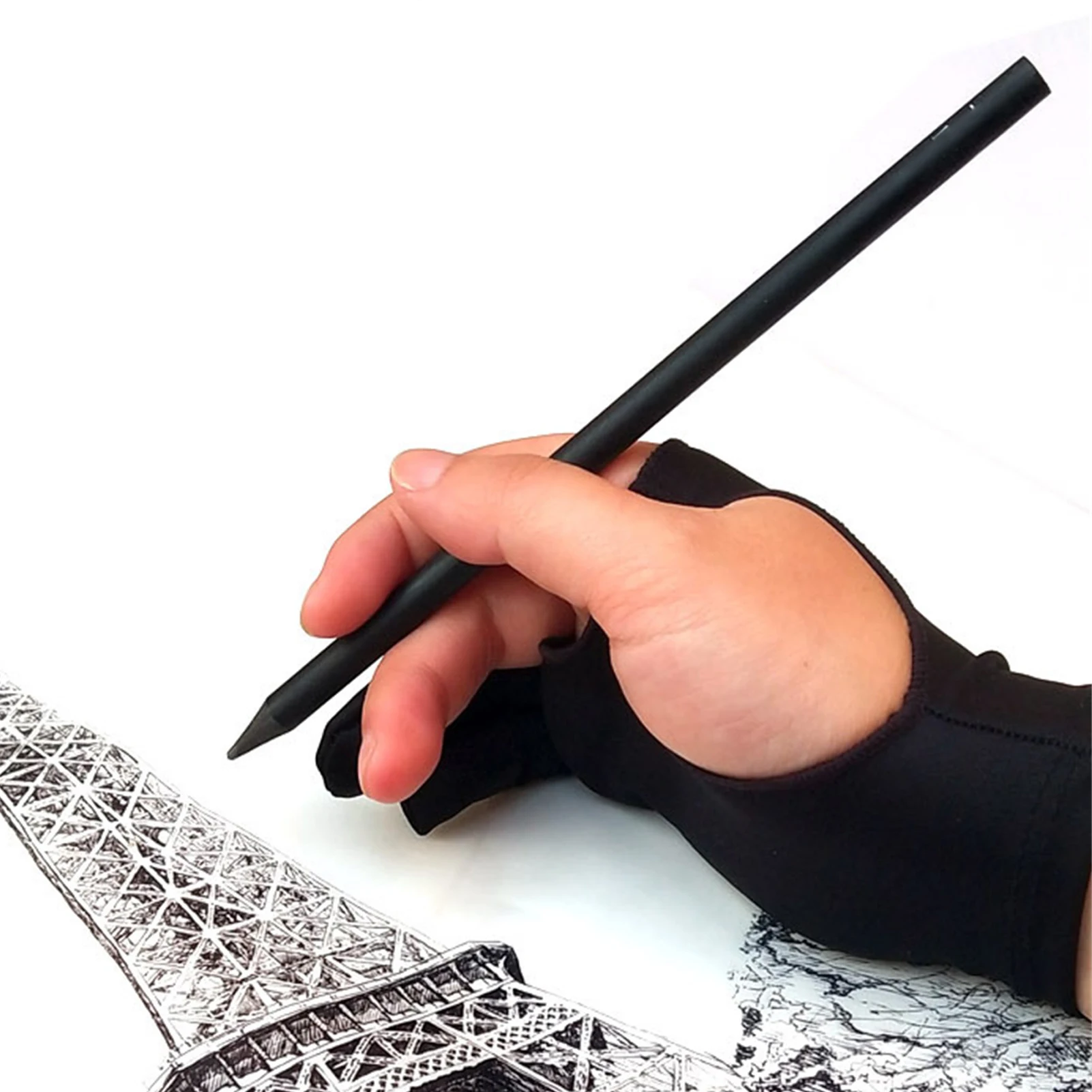 Artists Gloves Palm Rejection Two Fingers Gloves for Drawing Pen Display  Paper Art Painting Sketching iPad Graphics Tablet