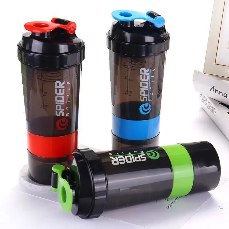 3 Layers Shaker Protein Bottle Powder Shake Cup Large Capacity Water Bottle Mixing Cup Body Building Exercise Mixing