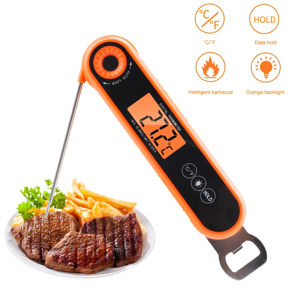 IP67 Instant Digital Meat Thermometer Food Water Milk Temperature Meter For  Outdoor Cooking BBQ Kitchen Magnet Corkscrew Backlit - AliExpress