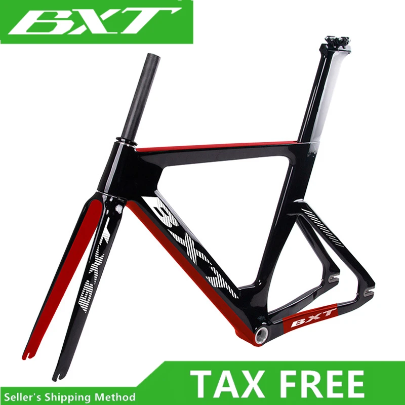 Full carbon track frame road frames fixed gear bike frameset with fork seat post carbon fixed gear BSA track bicycle frame