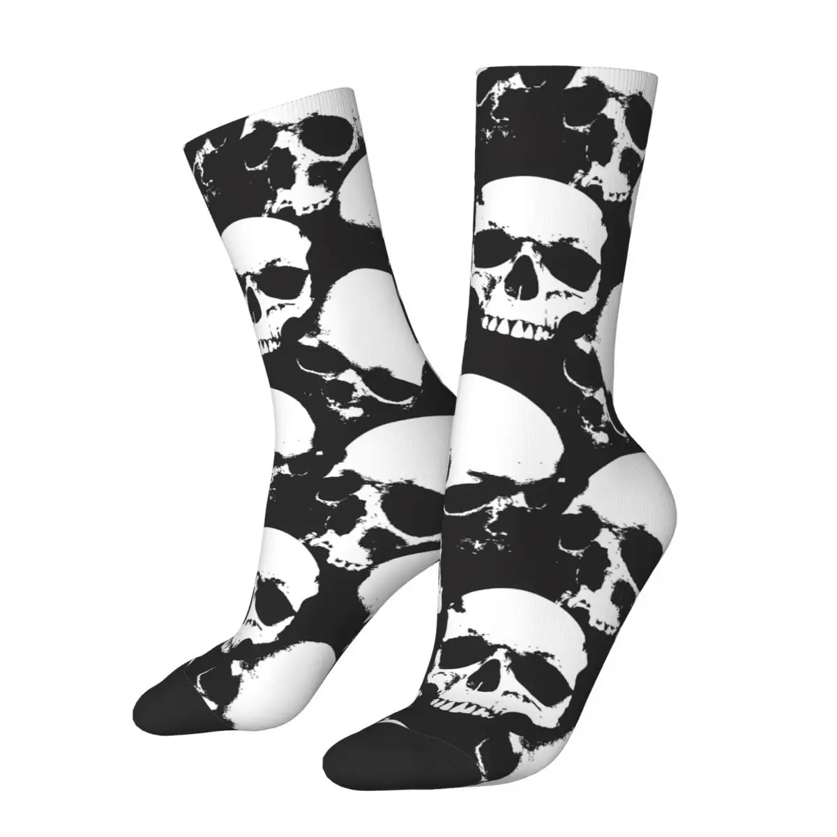 

White Skull Bone Skeleton Socks Male Mens Women Winter Stockings Printed