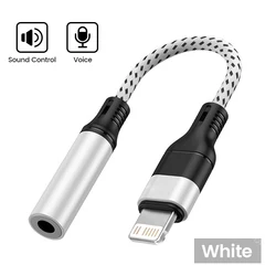 Premium Lightning to 3.5mm Audio Adapter - Headphone Connector and AUX Splitter (White)