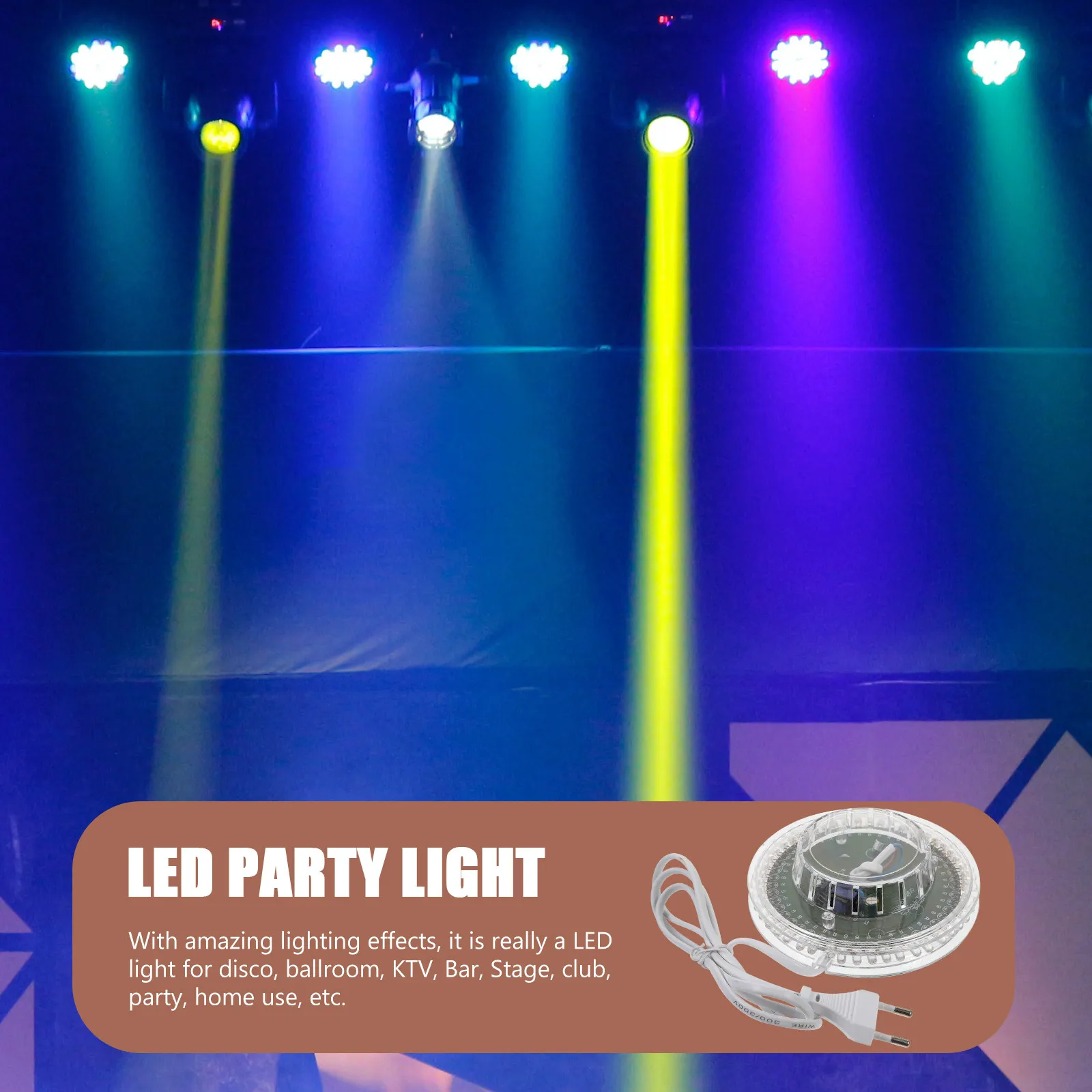 해바라기 모양 48-LED RGB 파티 조명, 자동 회전 및 사운드 활성화 모드 포함, 디스코, 볼룸, KTV, 바, 무대, 클럽, 가정, DJ용