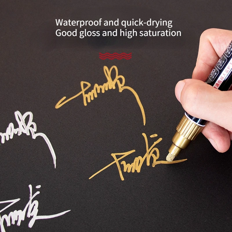 Metal Oily Paint Pen 2.0mm Tire Rock Ceramic Hand-painted Industrial Waterproof Quick-drying Diy Creation Mark Highlighter Marker Pens Paint Marker Pen Art Markers Paint Pen Art Marker Pen