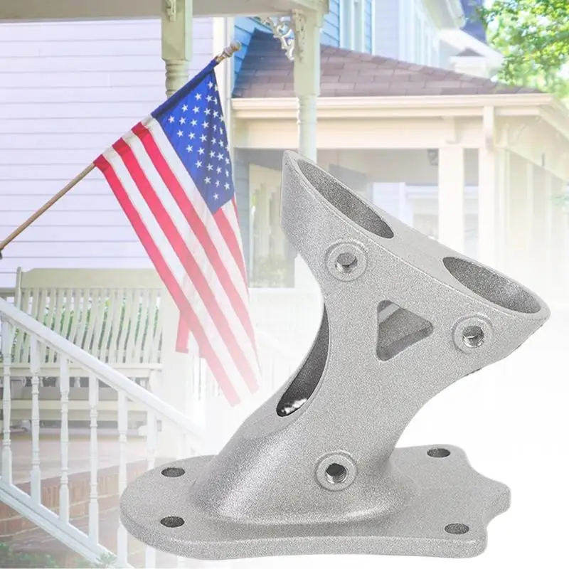 Flag Pole Bracket For Outside House Adjustable Flag Pole Base Heavy Duty Holder Metal Base Stand Heavy Duty Wall Mount