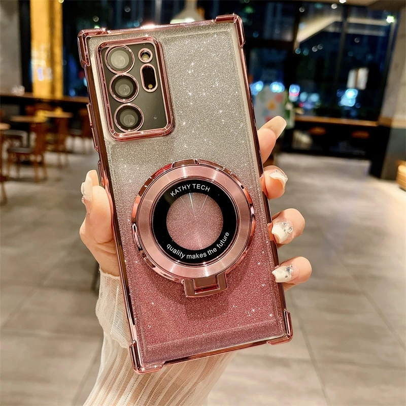 Plating Magnetic Holder Silicone Stand Case - Premium Protective Cover