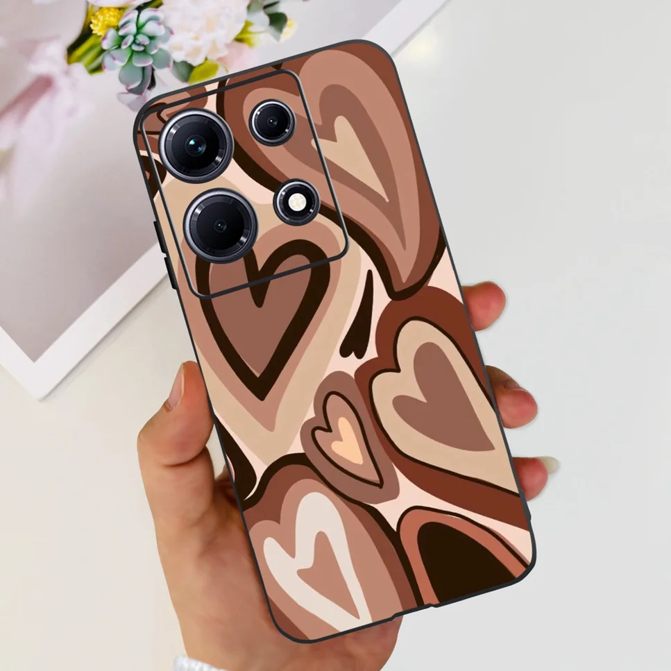 Fashion Cute Flowers Luxury Black Phone Case Back Cover