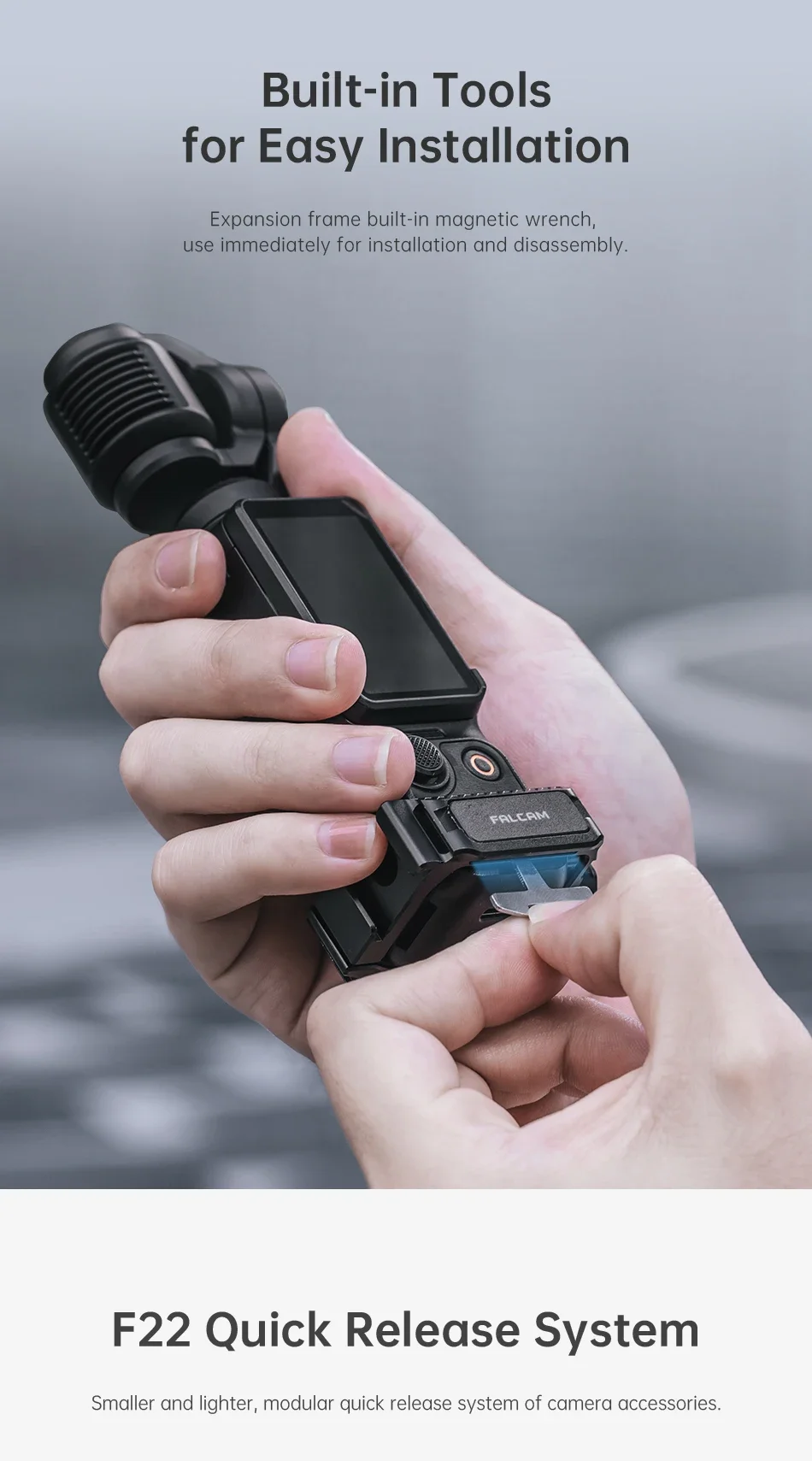F22 Quick Release Expansion Frame For DJI OSMO Pocket 3 Compatible with F22 Magl