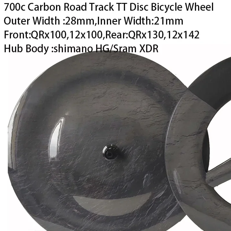 Description Picture 2 of itemCarbon 700C Road/Track/fixed gear TT Bike Fixed Gear Wheelset Ratchet Hub Custom Sticker Tubeless Wheelset Width 28mm