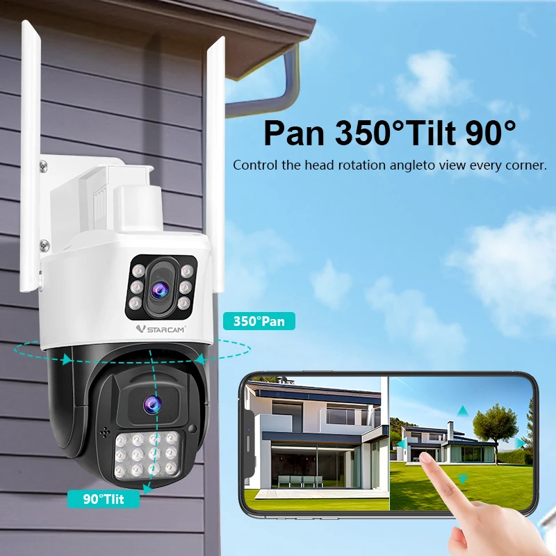 Vstarcam kamera keamanan rumah, kamera pengawas luar ruangan