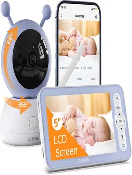 BOIFUN 2K 5" Baby Monitor Camera with Phone App, 360° Rotation, Motion Monitoring & Auto Tracking, Custom Area Detection 1