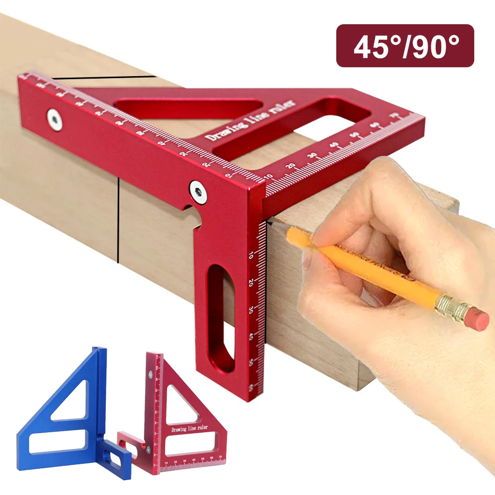 

Woodworking Square Protractor Aluminum Alloy Miter Triangle Ruler High Precision Layout Measuring Tool For Engineer Carpenter