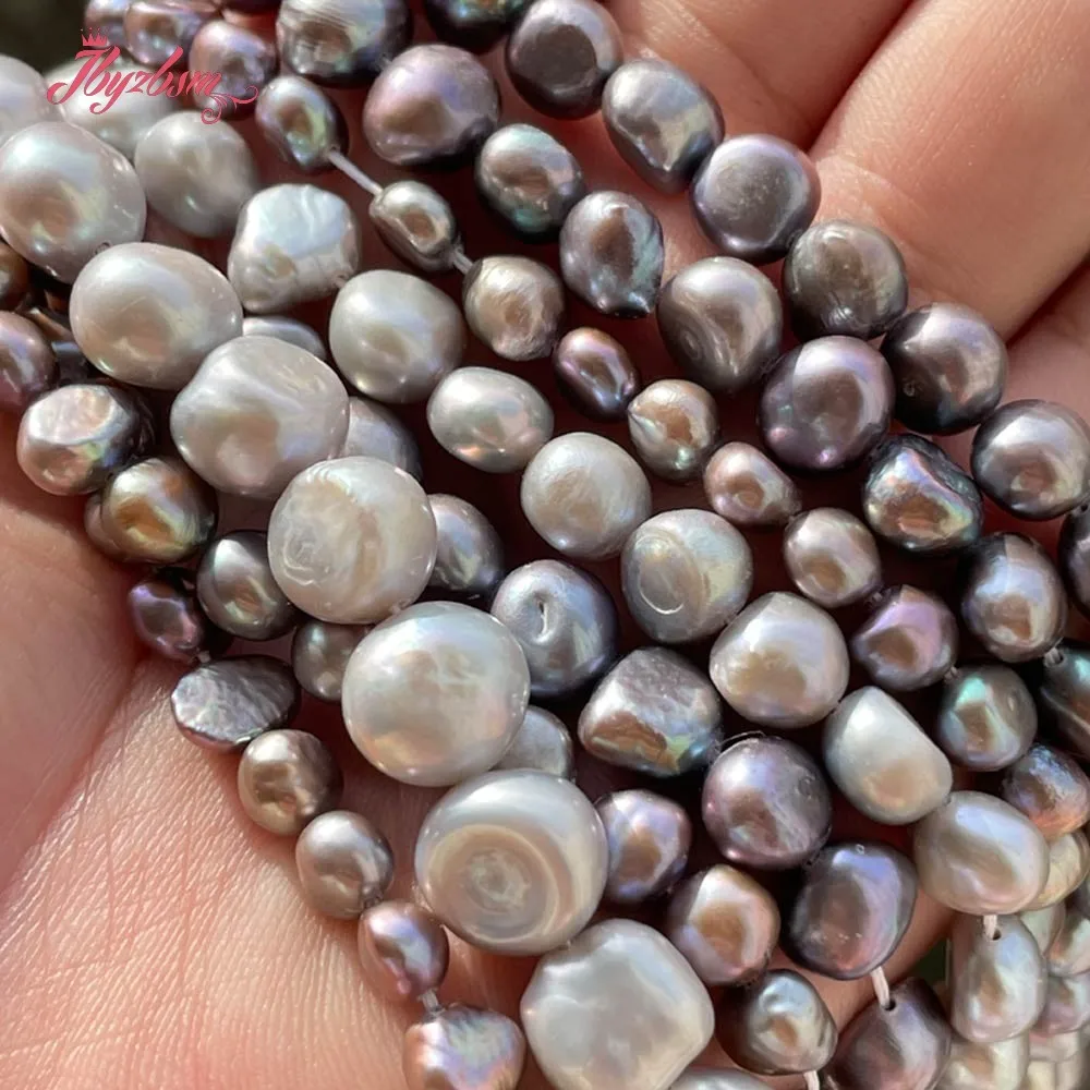 Natural Gray Freshwater Pearl Baroque Loose Natural Stone Beads For DIY Women Necklace Bracelet Earrings Jewelry Making 15