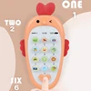 Children's early education bilingual music mini radish simulation mobile phone story machine chewable teether 4