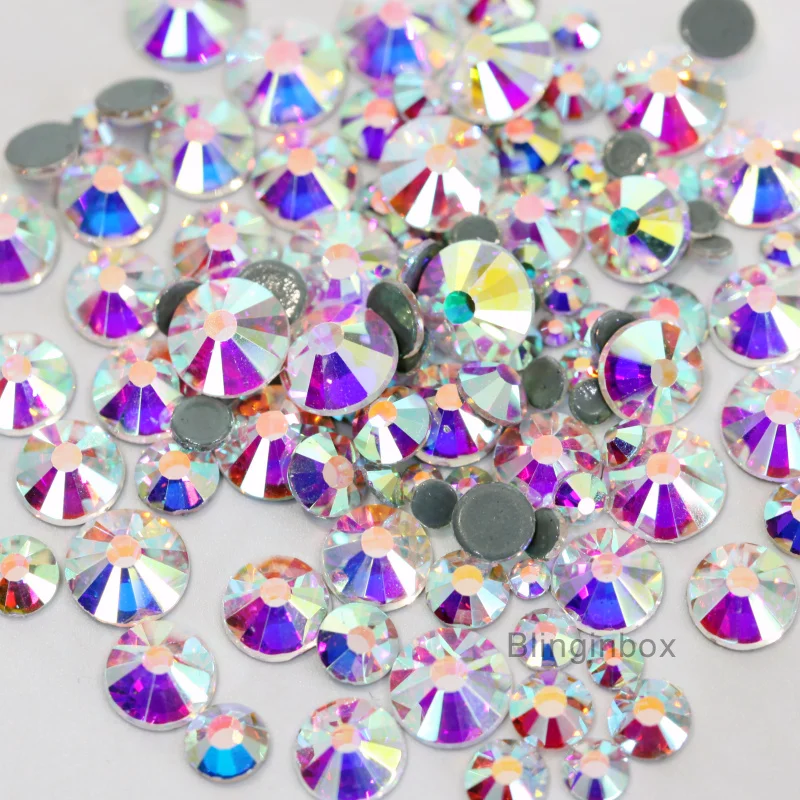 SS3-SS50 Crystal AB Color Hotfix Rhinestones Glitter Wholesale High Quality Iron on Rhinestones for Wedding Dress стразы 4