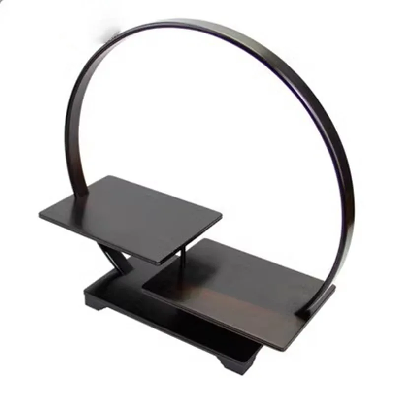 Circular Frame for Decoration, Vase Base, Purple Clay Pot, Simple Purple Light Sandalwood, Rosewood Decoration, Small Tea Set