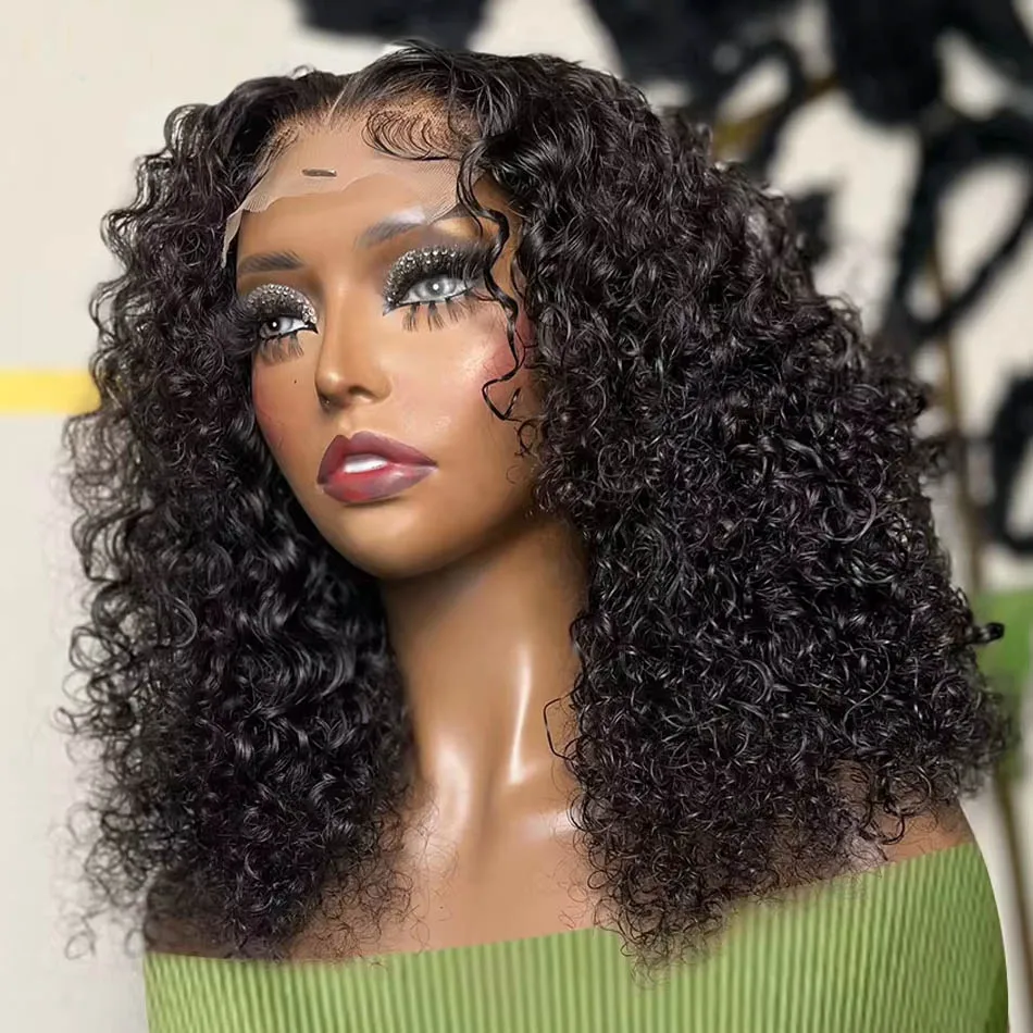 Deep-Wave-180-Density-Pre-Plucked-Short-Bob-Wig-13x4-Lace-Frontal-4x4 ...