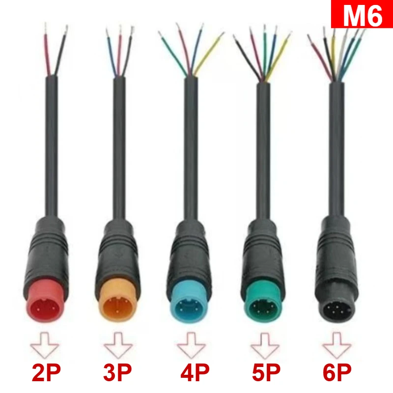 1 Paar 2-6 Pin M6 Elektrofahrrad-Verbindungsstecker, Verdrahtungsleitung, Roller-Bremskabel-Stecker, Signalverbindungssensor-Kabel 20CM