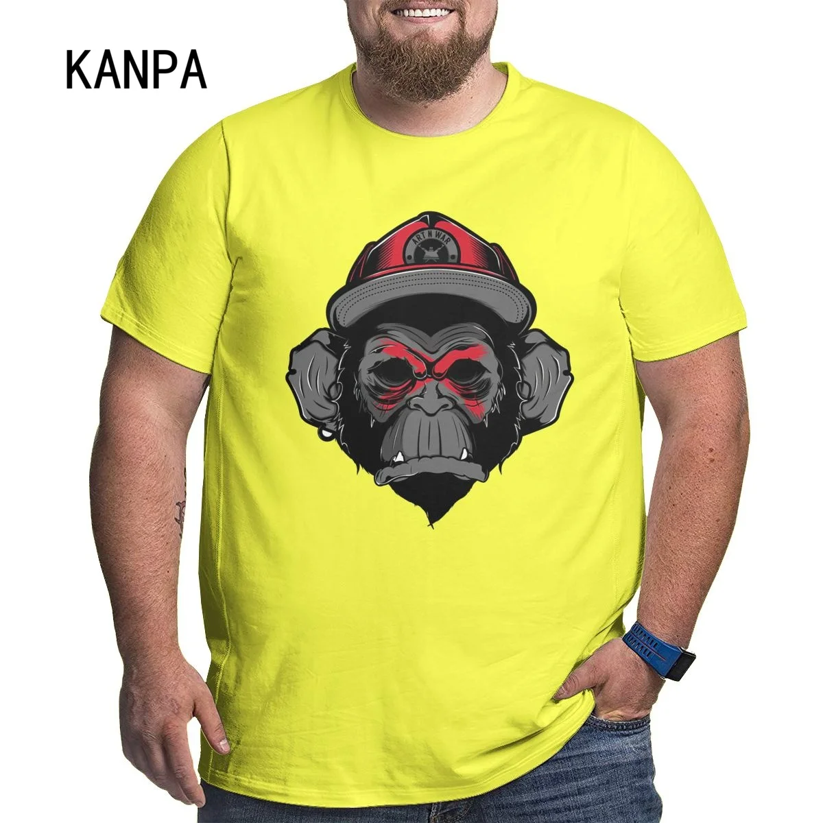

Men's T-Shirt Hip Hop Monkey Print Shirts O-Neck T Shirt Summer Male Tops Short Sleeve Casual Man Tees Oversized Animal Clothing