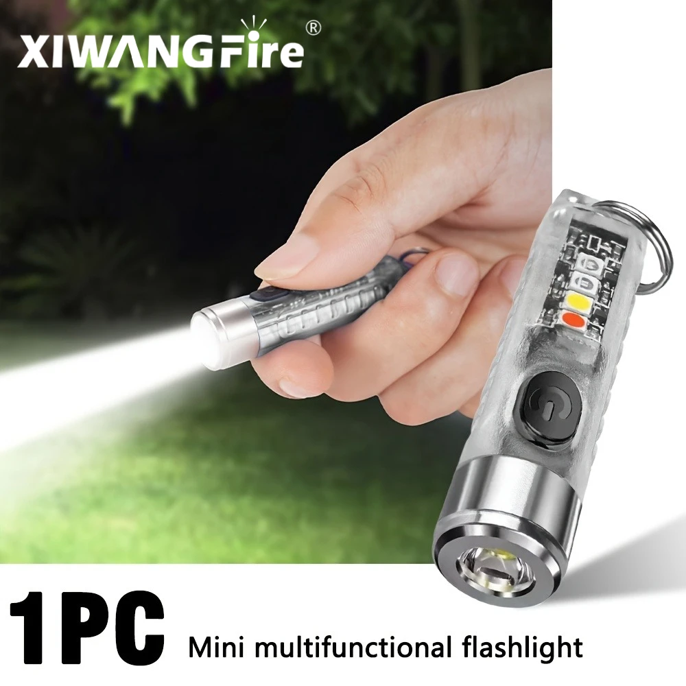 Compact USB Rechargeable Keychain Flashlight with COB LED and Magnetic Tail for Outdoor and Emergency Use