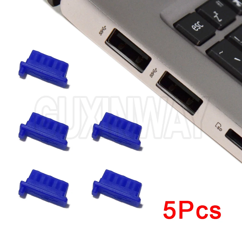 노트북 컴퓨터 태블릿용 실리콘 USB 충전 방지 먼지 플러그 5개