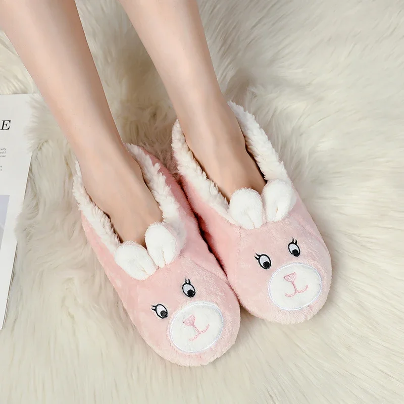 Women's Winter House Slippers Shoes Indoor Floor Warm Soft  Animals Cartoon Home and Comfort Woman Slipper Funny Cattle Socks 6