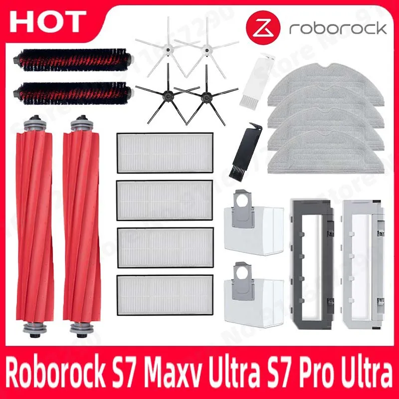 aliexpress.com - Main Side Brush Mop Hepa Filter Dust Bag Cleaning Rolling Brush For Roborock S7 Maxv Ultra S7 Pro Ultra Robot Vacuum Accessories