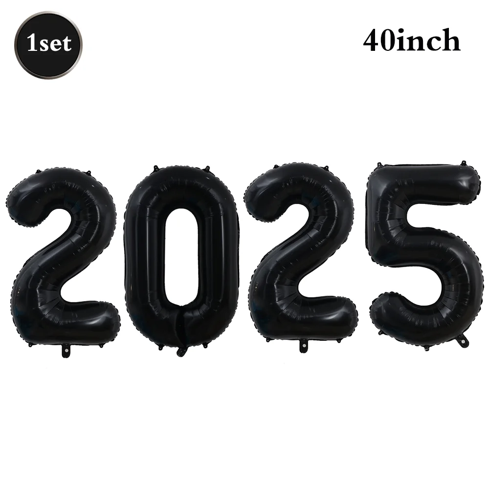 Herzlichen Glückwunsch, Abschlussfeier-Dekoration, 2025, Glückwunsch, Absolventenfolienballon, glitzernd, schwarz, blau, Girlande, Banner, Abschlussfeier-Zubehör – Detail 9