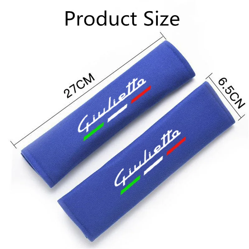 2pcs Car Safety Belt Cover Adjustable Shoulder Strap Covers Car Shoulder Protector Pad Alfa Romeo GIULIETTA Auto Accessories