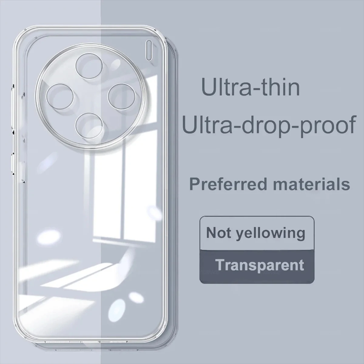 Shockproof Transparent Silicone Camera Lens Case - Ultra Thin Soft Phone Cover