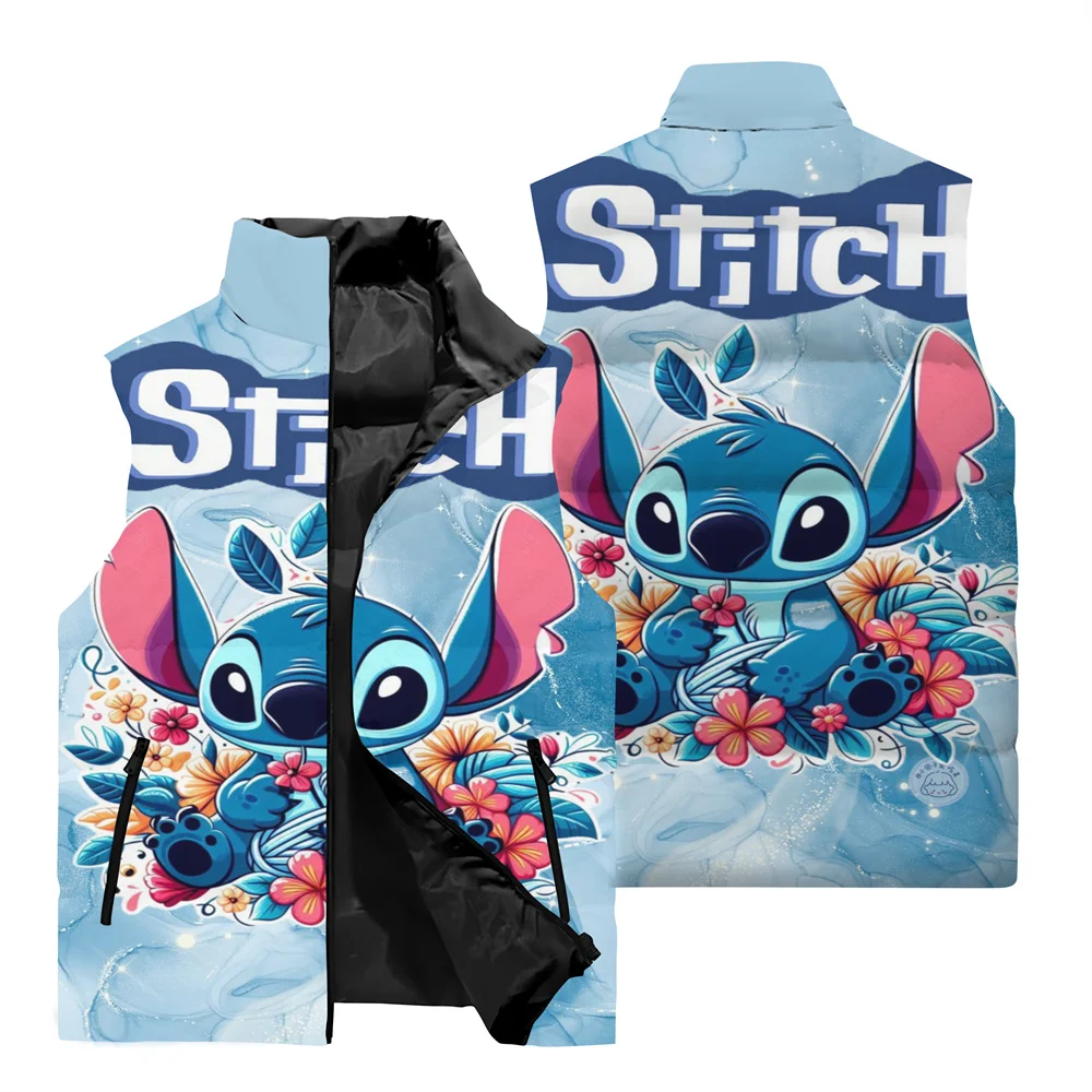 thumbnail image 1 of Chaqueta divertida con estampado 3D de Disney Stitch para hombre, chaqueta sin mangas para deportes al aire libre, chaqueta informal de moda para hombre, cortavientos, 1 of 5