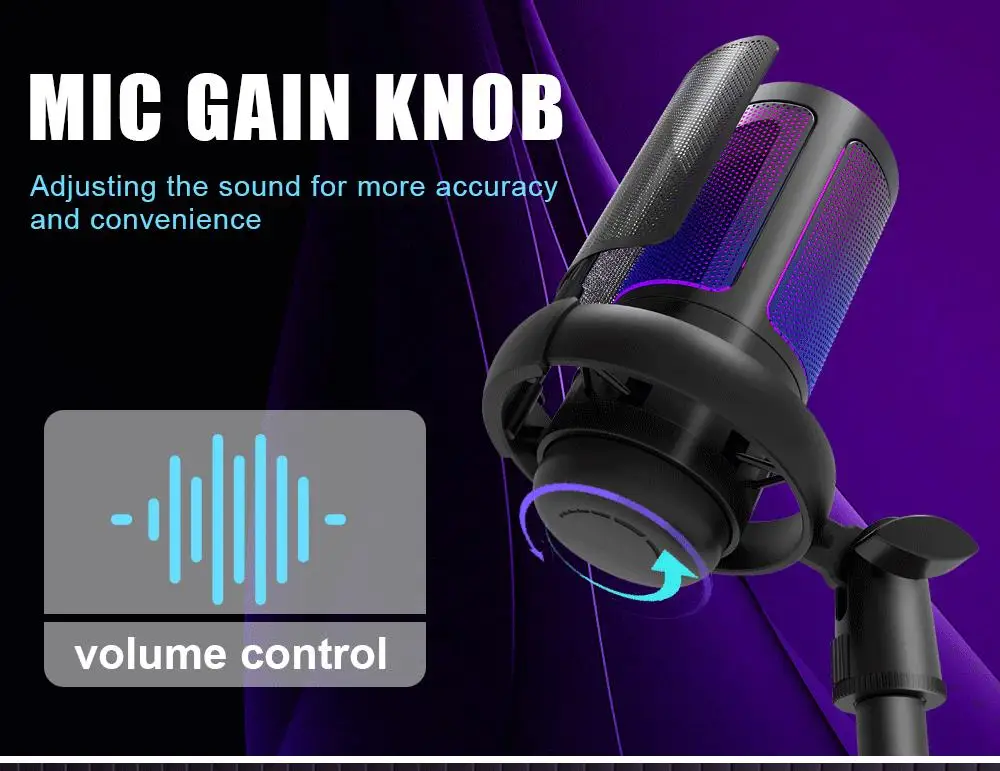 Rgb-Gaming-Mikrofon Mit Sprachausgleich Und Geräuschunterdrückung, Studio-Usb-Computer-Kondensatormikrofon Für Streaming/Aufnahme/Disc-Produktion Sd51Eed494C354370869Bf8B21819Ead90