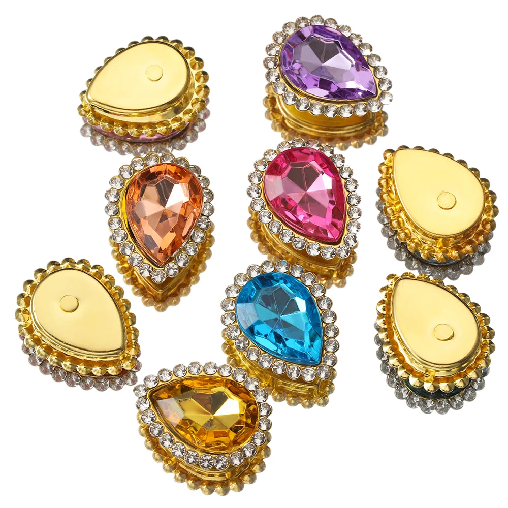 

30 Pcs Golden Claw Base Glass Rhinestones Waterdrop Loose Beads Crystal Peach Heart Sew on Bead Fit Needlework Jewelry Findings