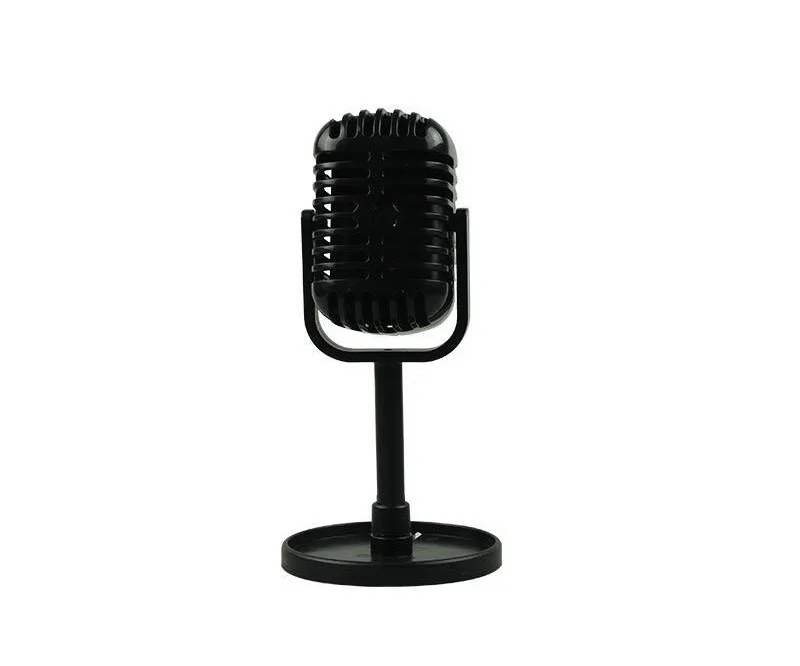 Analog Classic Retro Dynamic Vocal Microphone Retro Style Words Live Shooting Background Fake Microphone Model Props Toy Posing microphone for computer