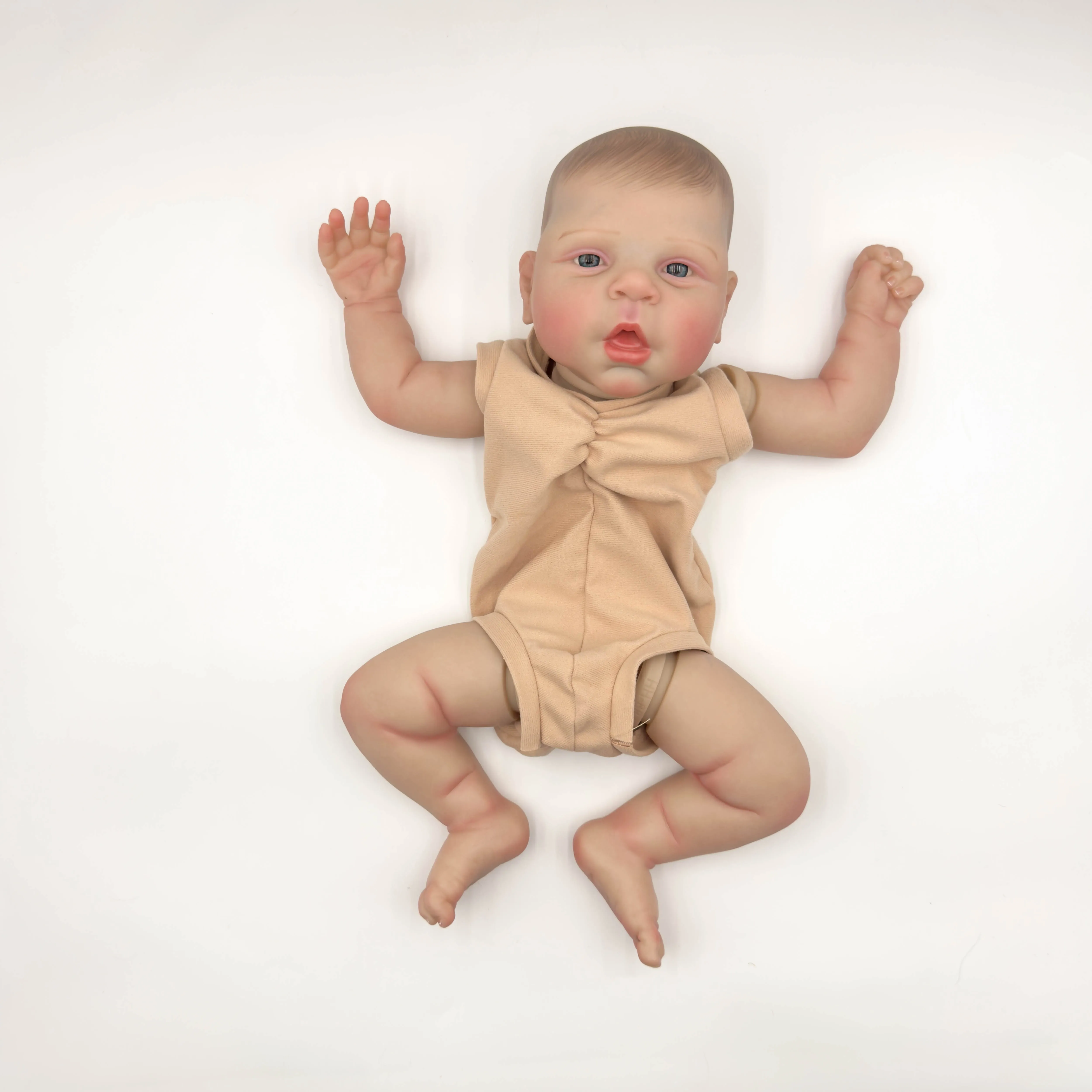 NPK 19 인치  다시 태어난 인형 키트 Estella Awake Baby 실물 같은 소프트 터치 이미 도색되지 않은 인형 부품