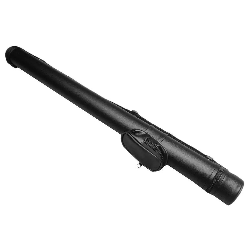 PU Leather Pool Cue Case 2 Holes with Divider with Shoulder Strap Billiards Accessory Billiard Pool Cue Stick Carrying Bag