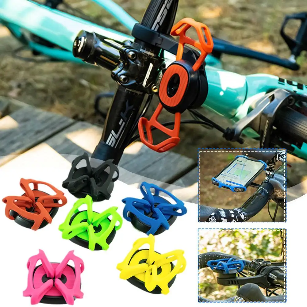 

Universal Bicycle Mobile Phone Holder Shock-resistant Cycling Stand Accessories Sturdy Adjustable Handlebar Silicone Colorf Y8Y2