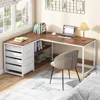 L Shaped Computer Desk with Storage Drawers, 59 inch Corner Desk with Shelves, Reversible L-Shaped Office Desk Study 5