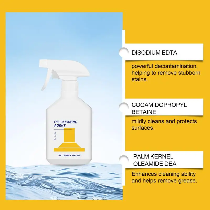 Heavy Oil Stain Cleaner Gentle Safe Kitchen Cleaner Spray Household Cleaners Efficient Oil Stain For Pots And Pans