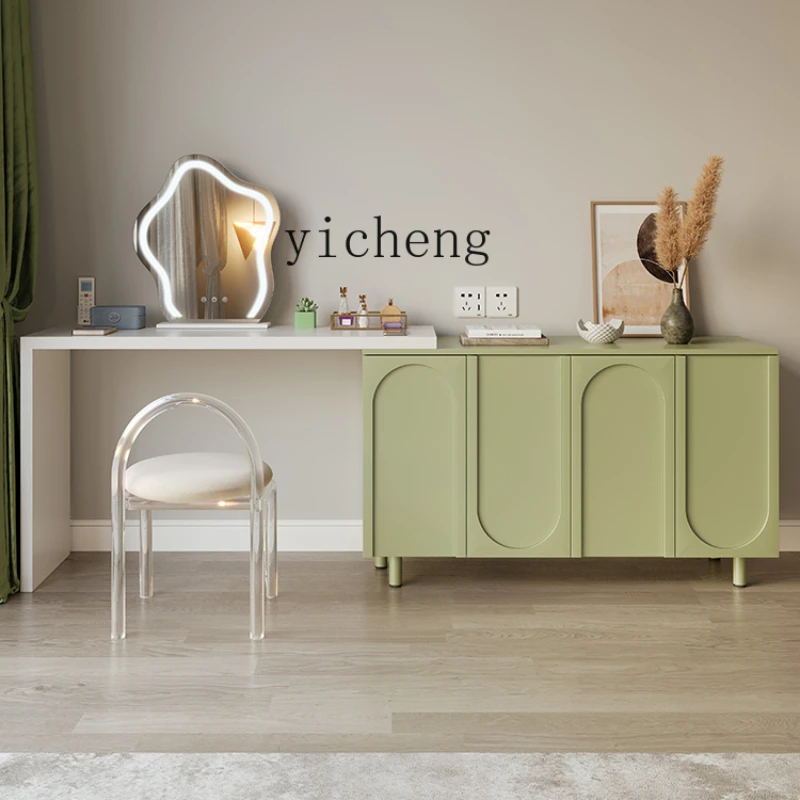 

ZK Light Luxury Dressing Table Bedroom Modern & Minimalism Small Apartment Solid Wood Makeup Table Storage Cabinet