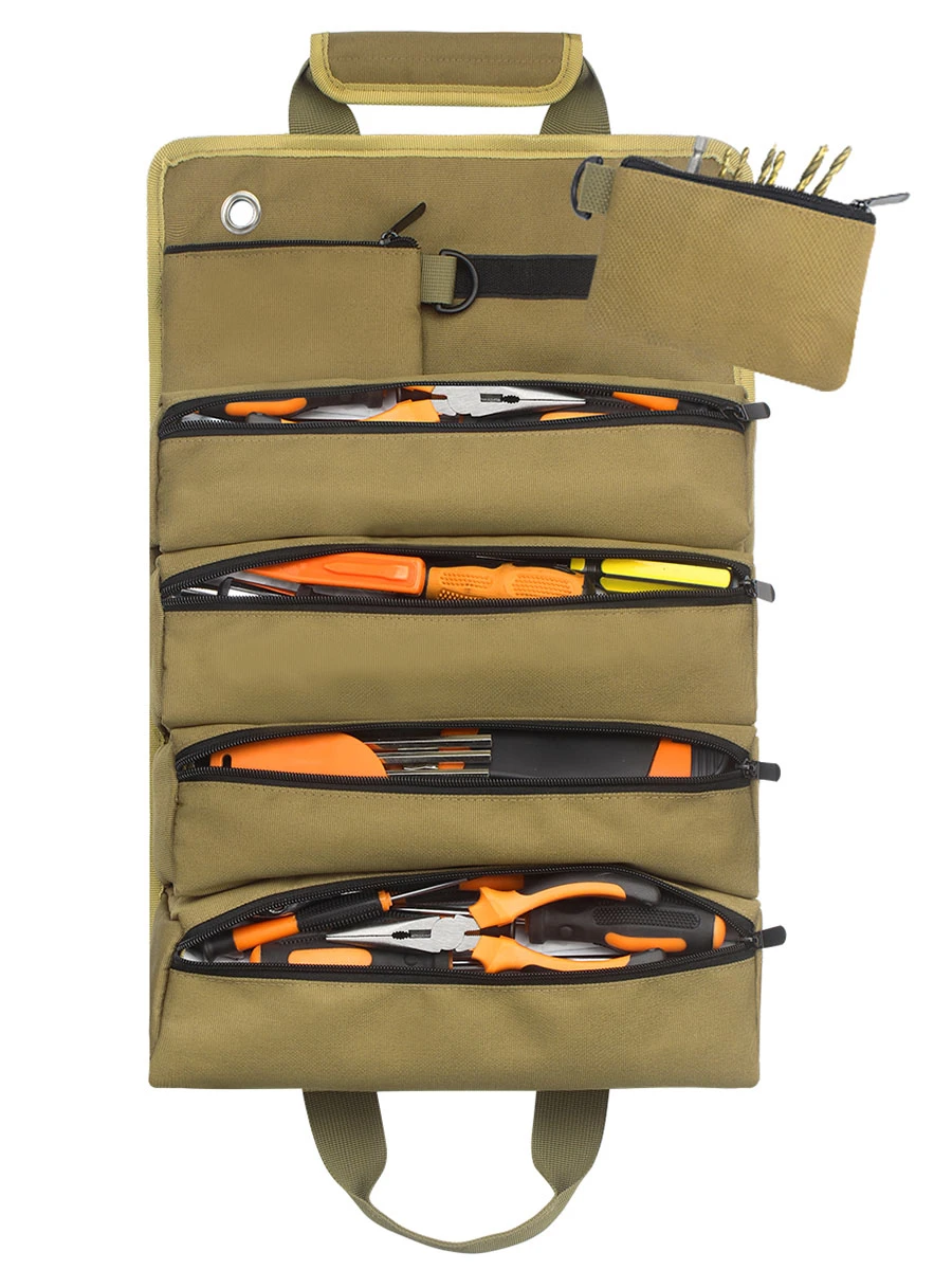 Wessleco Multipurpose Hardware Tool Bag With Detachable Pouch Roll Up