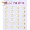 12 Pairs Stud Earrings Set for Women Geometric Triangle Star Round Cross Heart Earing Piercing Stainless Steel Jewelry Resale 6